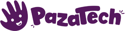 A purple font that says " bazza ".